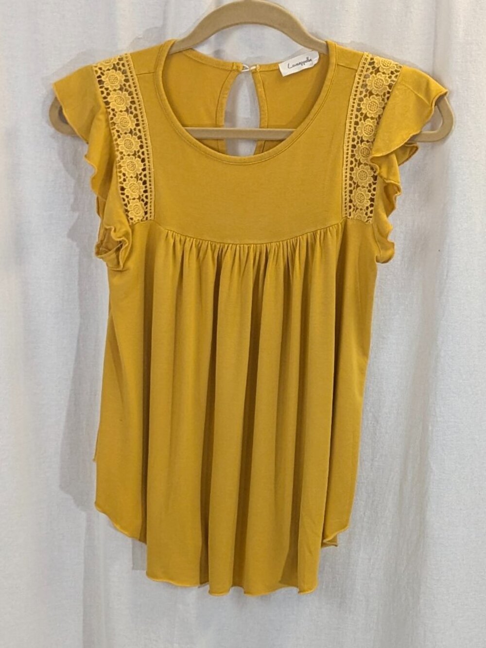 Loveappella Size Small Gold/Mustard Yellow Tunic Style Top